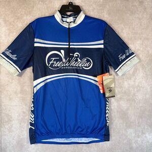 Sugoi Cycling Jersey Unisex XL Blue Free Wheelin Foundation Short Sleeve 1/4 Zip